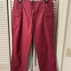 Vintage Old Navy Cargo-style Capri Pants, Rosy-Rust color, size 10